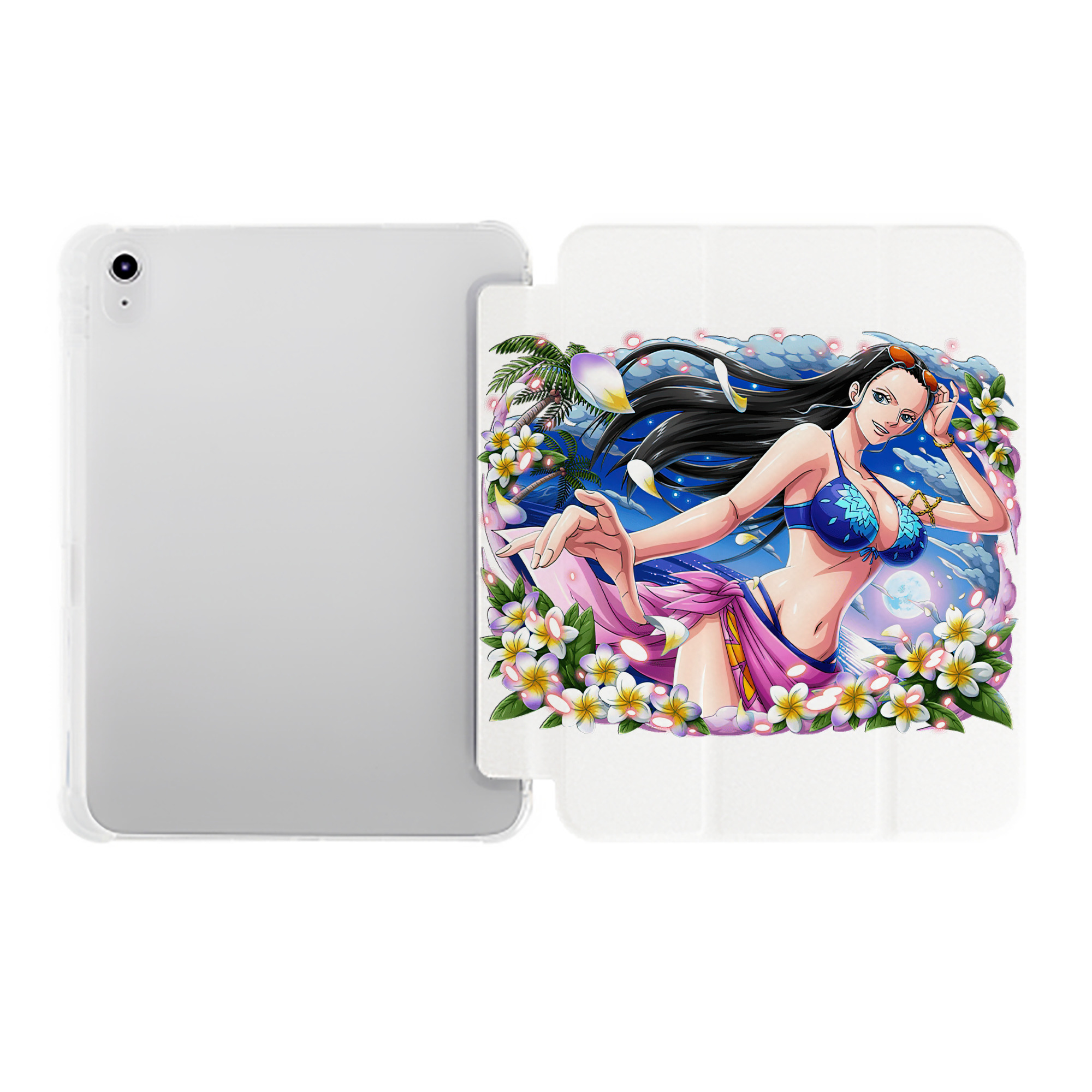 （画像用） ワンピース ニコ・ロビン ONE PIECE Nico Robin IPad ケース ペン収納付き 三つ折りスタンド PUレザー×シリコン 対応機種9.5/10.5/10.9インチ